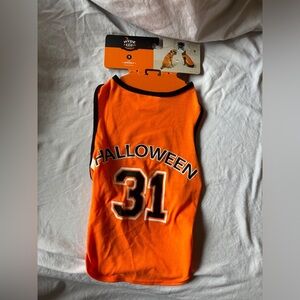 Pet, dog or cat, Halloween Jersey Costume. Orange. Size small.